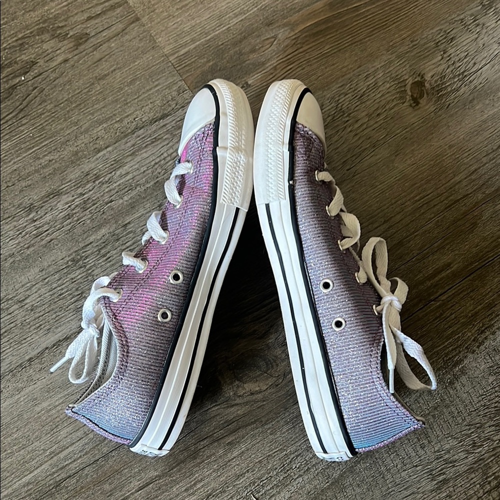 Converse Kids' Shimmering Blue and Purple Sneakers 7 - Picture 3 of 10